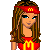 Pixel art character in red McDonald's uniform with yellow M logo, brown hair, blue eyes, and text "Im LuvIn It" on white background.