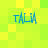 Four identical blue text icons on a green-yellow pixelated background, each reading 'TALIA' with a slight blur effect.