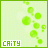 Green pixelated circles float against a light green checkered background with 'CAiTY' text in the bottom-left corner.
