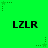 Green background with repeated black text 'LZLR' and small green star icons with dotted lines.