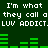 Green background with white pixelated text repeating 'I'm what they call a LUV ADDICT' and green audio waveform bars that shift position across frames.