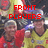 A group of people in yellow and red sports jerseys with red text overlays reading FRONT PLAYERS, GET ALL, THE GIRLS.