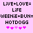 Pixelated text and pink heart symbols on a light purple background, with two identical static frames side-by-side.
