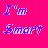 Pixelated text and smiley face on pink background with blue-purple gradient elements.