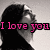 A black-and-white profile image of a person with long dark hair, overlaid with pink text reading "I love you" in the top-left section.