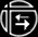 nine identical pixelated icons with rounded rectangular shapes, each containing a white arrow symbol on a black background