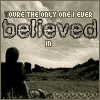 A static image shows a silhouette of a person sitting on a hillside with text reading "YOU'RE THE ONLY ONE I EVER believed in" against a cloudy sky.