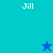 Pixelated icon with four quadrants of varying blue shades, each containing the text 'Jill' and a star symbol in one quadrant.
