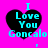 A bright pink background with four identical black heart shapes, each containing light blue text reading "I Love You Goncalo" with a small comma below.