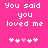Pixelated text on bright pink background with two of five heart symbols, one showing a single light pink heart among white hearts