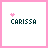 16 identical square each displaying 'CARISSA' text with a pink heart symbol in various positions