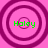 Four identical circular patterns with concentric rings on a pink background, each containing green text reading 'Haley' in a pixelated font.