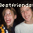 Two people in a pixelated image with 'bestfriends' text above them, one wearing dark clothing and the other light-colored shirt.
