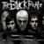 Static grayscale image with three stylized faces and pixelated text at the top against a dark background.