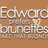 six showing a couple in various poses, with text reading "Edward prefers brunettes" on a brown background