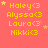 Yellow text on pink background lists names Haley, Alyssa, Laura, Nikki with heart symbols and small stars scattered around.