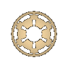 Circular and oval-shaped metallic objects with cutouts, displayed in multiple views including front, side, and edge perspectives.