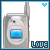 identical static images showing a silver flip phone with blue screen and 'Love' text below, each framed by light blue borders