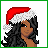 A 4x3 contact sheet of pixel art frames showing a Santa-themed character animation with text elements, featuring a woman in Santa attire and repeated "you!" phrases.