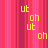 Pixelated yellow text on a vertical striped pink and red background with a gray rectangle in the bottom right corner.