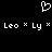 Pixelated white heart symbol above repeated text sequence on black background.
