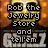 Pixelated image of a character with sunglasses and orange hair, featuring text overlays including "Rob the Jewelry Store" and "Make me a Grill!".