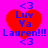 A static digital image with a bright pink background featuring four identical red heart shapes arranged in a , each containing blue text and symbols