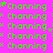 Green pixelated text 'Channing' repeated across a bright pink background with small star-like shapes scattered throughout.