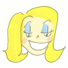 Animated cartoon avatar with changing hair color and facial expressions