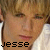 A 2x2 contact sheet of three animated frames showing a person with blonde hair and white clothing, each frame displaying the name "jesse" in different colors.