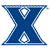 Blue pixelated X with white diamond-shaped cutouts at top and bottom centers, bordered by light blue pixels on a white background.