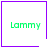 Green pixelated text 'Lammy' in a purple-bordered square with a small purple heart and star symbol in the bottom-right corner.