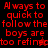 Red pixelated text on dark backgrounds with a small black cursor icon, arranged in four quadrants.