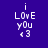Four display 'i LOVE yOu <3' text in white pixelated font on blue, purple, red, and dark purple backgrounds