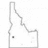 Pixelated map outline of Idaho with a black dot, pink text 'Idaho' and 'No. Uda ho' on a pink background.