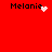 Red background with "Melanie" text and four distinct pixel-art animations: heart, sparkles, dots, and static.