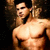 Pixelated image of a shirtless male figure with dark hair, light skin tone, and visible chest muscles against a dark background.