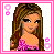 Pixelated cartoon woman with long brown hair in pink dress, surrounded by pink floral borders and text "single n sexi" on white background.