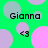 Green background with overlapping light purple and pink circles; black text 'Gianna' appears four times, each accompanied by '<3' symbol.