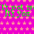 A static image with a bright pink background covered in repeating light orange stars, featuring green text that reads "It's pot mits pot mits pot mits It's you. It's you. It's you." repeated three times.