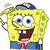 Four distinct Spongebob Squarepants poses with varying expressions, clothing, and accessories on white backgrounds.