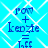 Blue background with white diamond pattern and blue text reading 'pom + keozie = Taff' repeated in four quadrants.