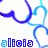 Pixelated blue and cyan heart shapes repeat across a white background with the text 'alicia' in matching colors, each letter individually colored.