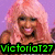 A four- shows a person with pink hair against a purple background, each displaying different text overlays