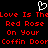 A static image with red pixelated text on a black background, featuring a white heart-shaped icon above the text.