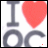 Animated contact sheet of a 4x3 grid showing sequential frames of an 'I ❤️ OC' icon with red heart symbol and gray text on white background, displaying small animation changes in the heart's position and outline across sampled frames.