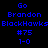 Blue pixelated text on a black background with two circular light effects, displaying 'Go Brandon BlackHawks #75 1-0' in four arrangements.