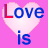 A 5x4 contact sheet of a pixel art animation featuring pink hearts, repeated text elements, and two sets of cartoon characters against a bright pink background with gray transparency at the bottom.