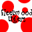 Red circular shapes and black text reading 'Fleets ood Fleets ood Tigers' on a white background.