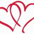 A four-quadrant image with red heart outlines, 'I LUV U' text, 'BABBY' text, and a pixelated '<333' symbol on pink and gray backgrounds.